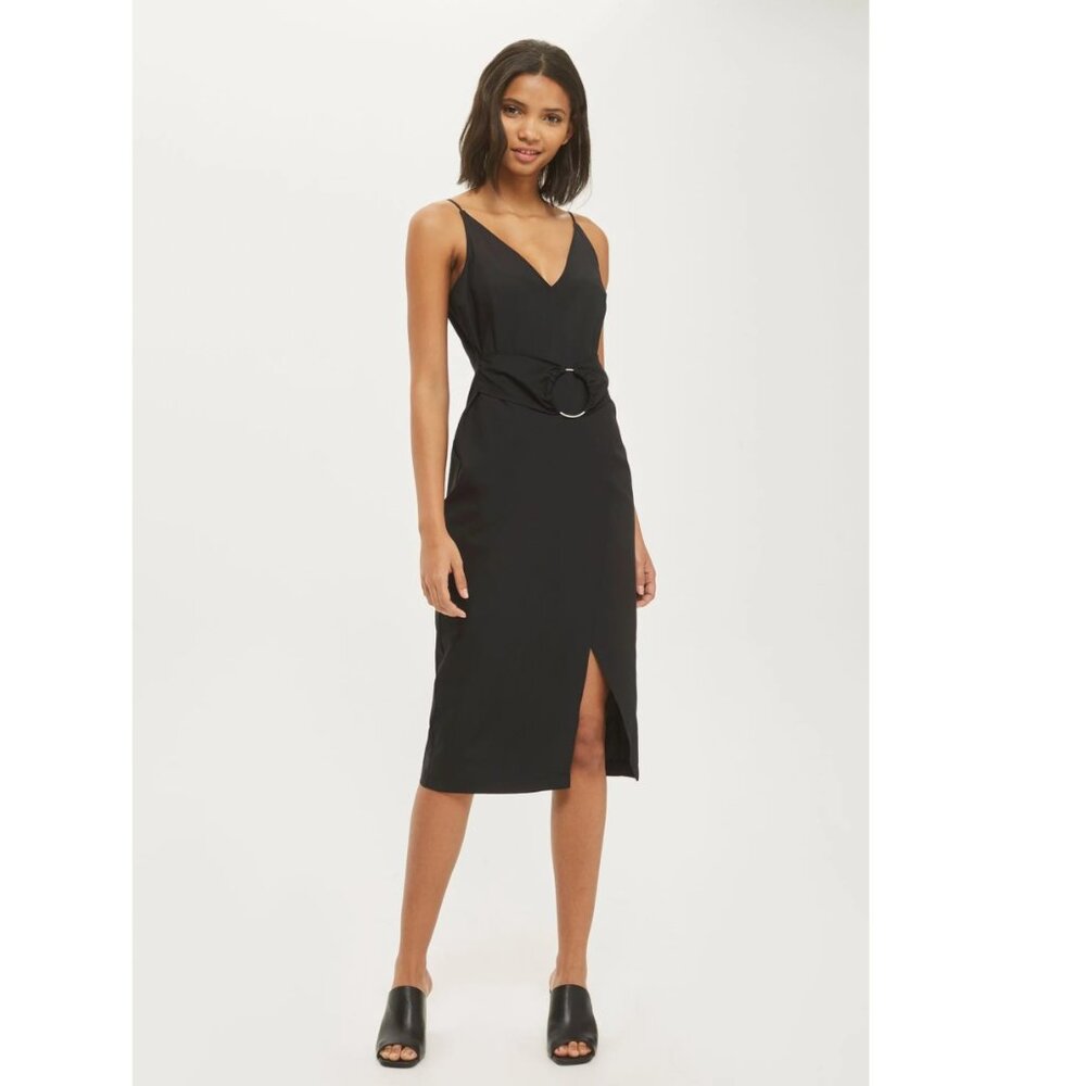 Topshop O-Ring Poplin Slip Dress